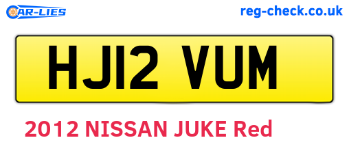 HJ12VUM are the vehicle registration plates.