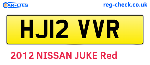 HJ12VVR are the vehicle registration plates.