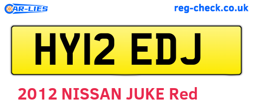 HY12EDJ are the vehicle registration plates.