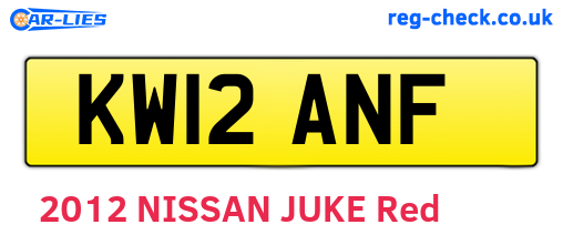 KW12ANF are the vehicle registration plates.