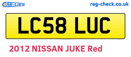 LC58LUC are the vehicle registration plates.