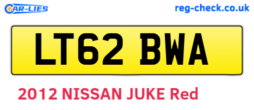 LT62BWA are the vehicle registration plates.