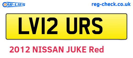 LV12URS are the vehicle registration plates.