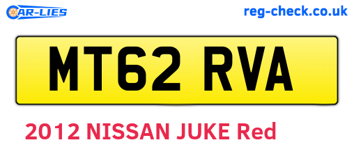 MT62RVA are the vehicle registration plates.