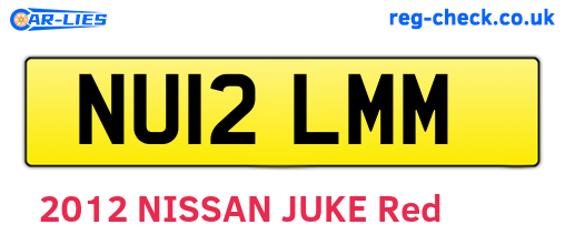 NU12LMM are the vehicle registration plates.