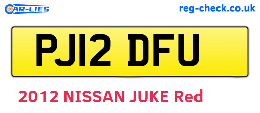 PJ12DFU are the vehicle registration plates.