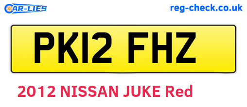PK12FHZ are the vehicle registration plates.