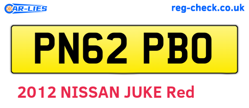 PN62PBO are the vehicle registration plates.