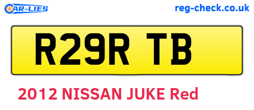 R29RTB are the vehicle registration plates.
