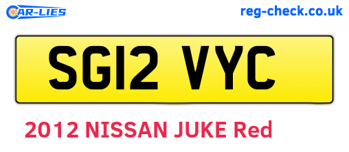 SG12VYC are the vehicle registration plates.