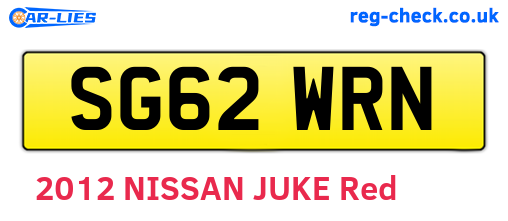 SG62WRN are the vehicle registration plates.