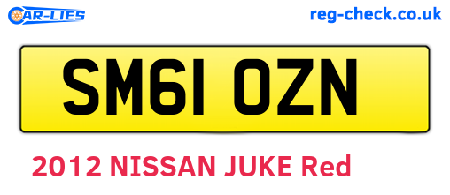 SM61OZN are the vehicle registration plates.