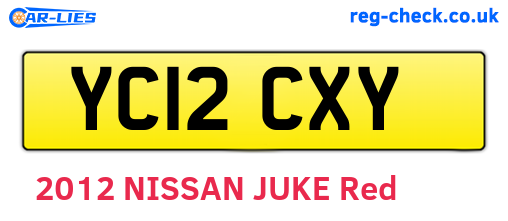 YC12CXY are the vehicle registration plates.