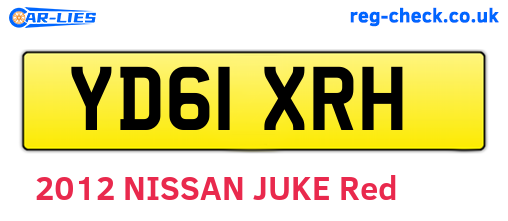 YD61XRH are the vehicle registration plates.