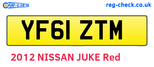 YF61ZTM are the vehicle registration plates.