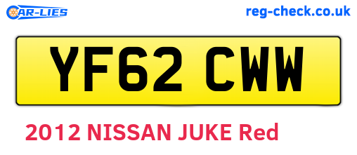 YF62CWW are the vehicle registration plates.