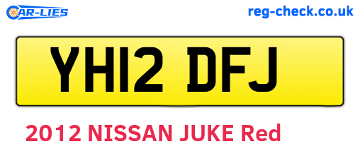 YH12DFJ are the vehicle registration plates.