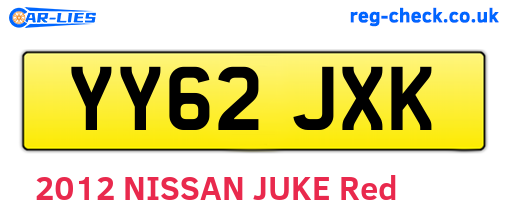 YY62JXK are the vehicle registration plates.