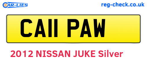 CA11PAW are the vehicle registration plates.