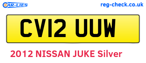 CV12UUW are the vehicle registration plates.