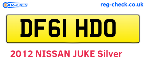 DF61HDO are the vehicle registration plates.