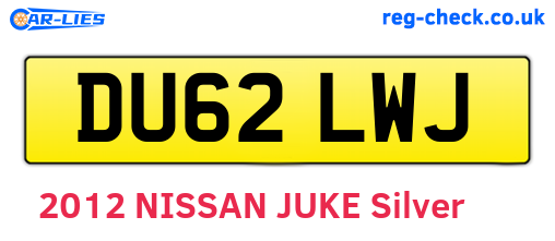 DU62LWJ are the vehicle registration plates.