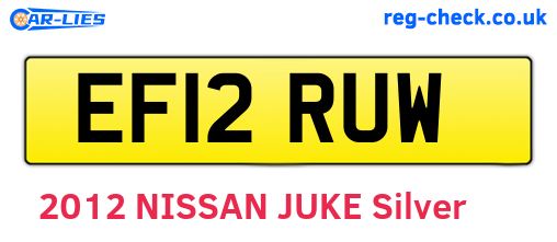 EF12RUW are the vehicle registration plates.