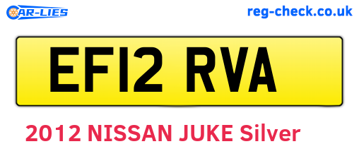 EF12RVA are the vehicle registration plates.