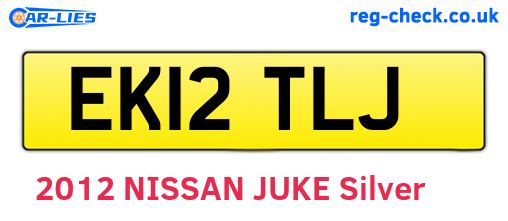EK12TLJ are the vehicle registration plates.