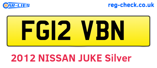 FG12VBN are the vehicle registration plates.