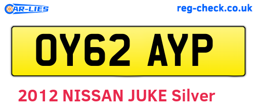 OY62AYP are the vehicle registration plates.