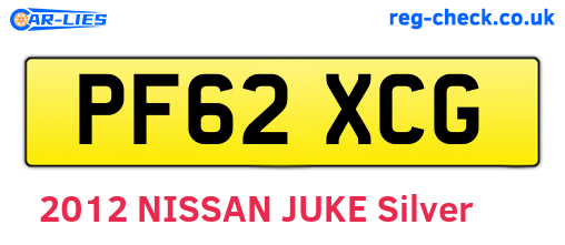 PF62XCG are the vehicle registration plates.