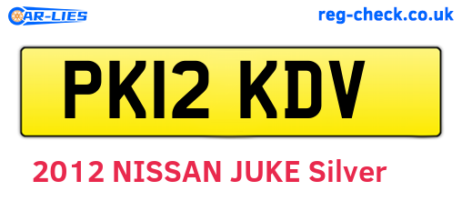 PK12KDV are the vehicle registration plates.