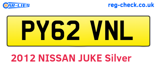 PY62VNL are the vehicle registration plates.