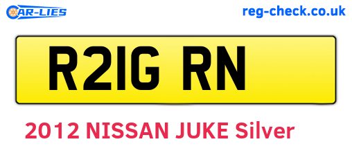 R21GRN are the vehicle registration plates.