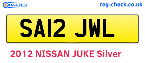 SA12JWL are the vehicle registration plates.