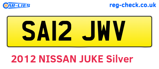 SA12JWV are the vehicle registration plates.