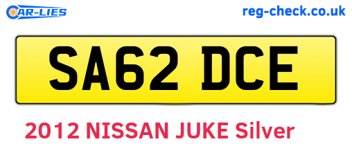 SA62DCE are the vehicle registration plates.