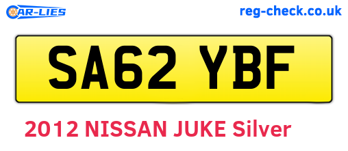 SA62YBF are the vehicle registration plates.