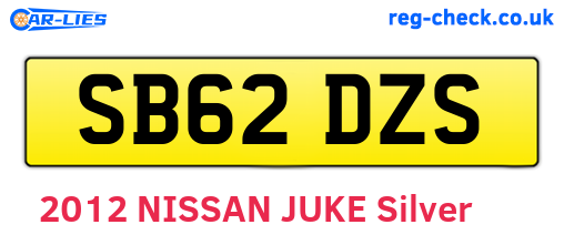 SB62DZS are the vehicle registration plates.