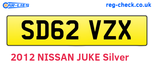 SD62VZX are the vehicle registration plates.