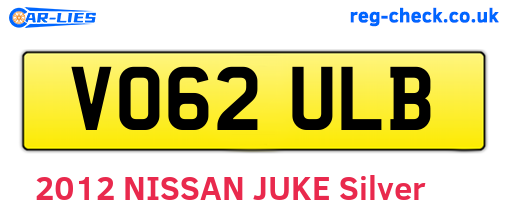 VO62ULB are the vehicle registration plates.