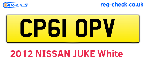 CP61OPV are the vehicle registration plates.