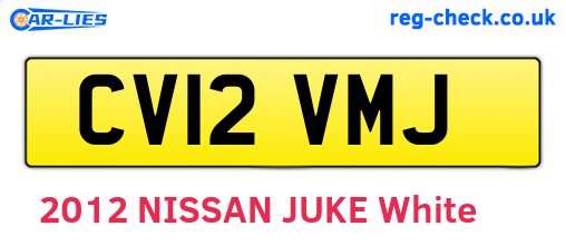 CV12VMJ are the vehicle registration plates.