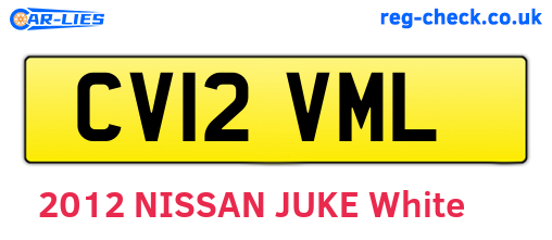 CV12VML are the vehicle registration plates.