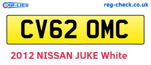 CV62OMC are the vehicle registration plates.