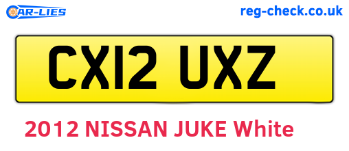 CX12UXZ are the vehicle registration plates.