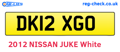 DK12XGO are the vehicle registration plates.