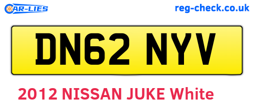 DN62NYV are the vehicle registration plates.