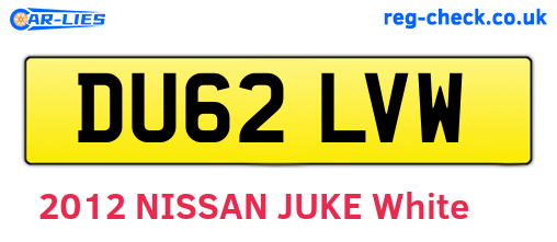 DU62LVW are the vehicle registration plates.